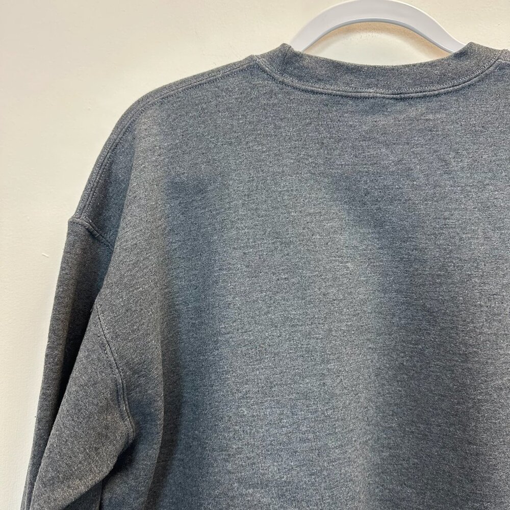 Anxiety State Crewneck Pullover Sweatshirt Grey White Large - Picture 8 of 15